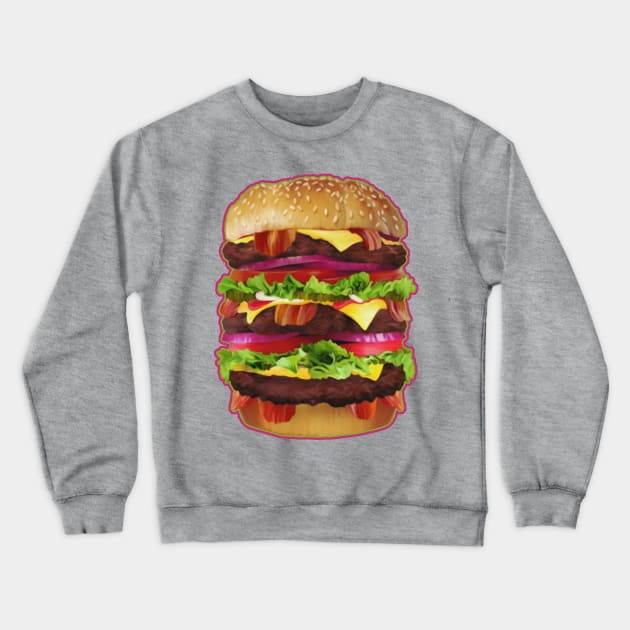 Triple Bacon Cheeseburger Deluxe Crewneck Sweatshirt by DavesTees